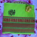 PURE KANCHI COTTON SAREE - FLOURESCENT GREEN