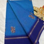 PURE KANCHI COTTON - BLUE  SAREE