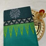 GREEN COLOUR - PURE CHETTINAD COTTON SAREE WITH BLOUSE