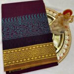 MAROON COLOUR - PURE CHETTINAD COTTON SAREE WITH BLOUSE