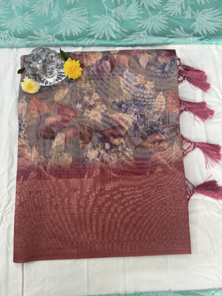 LAVENDER CHANDERI SILK SAREE -  WITH BLOUSE