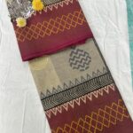 CREAM COLOUR -  PURE CHETTINAD SAREE WITH BLOUSE