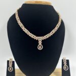 NECK SET -  ROSE GOLD AD STONE