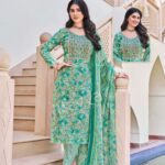MALAYSIAN  COTTON FULL SUIT -GREEN COLOUR