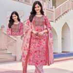MALAYSIAN COTTON FULL SUIT- PINK COLOUR