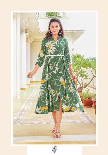 GREEN DRESS- WITH BELT