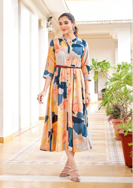 ORANGE DRESS -  WITH BELT