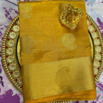 MUSTARD COLOUR -  TUSSAR SAREE WITH BLOUSE