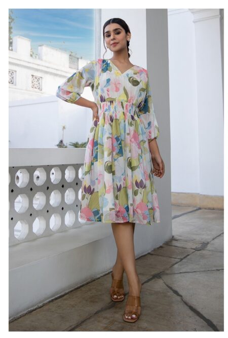 MULTI COLOUR- SHORT GOWN