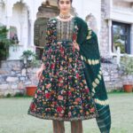 DARK GREEN NYRA CUT FLORAL PRINT - FULL SET