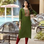 GREEN COLOUR - RAYON KURTI