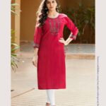 RED COLOUR - RAYON KURTI