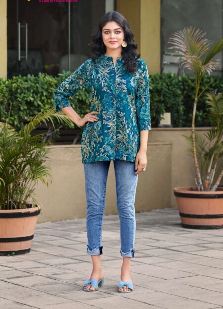 TEAL GREEN COLOUR -  SHORT TOPS