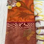 IKKAT POCHAMPALLI SAREE WITH BLOUSE -VIBRANT ORANGE  COLOUR
