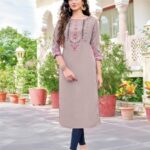 SKIN COLOUR  HEAVY RAYON KURTI