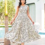 CREAM WITH BLACK FLORAL PRINTED