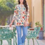 CREAM MULTI COLOUR - SHORT TOPS