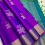 PURE SOFT SILK SAREE -DARK BRINJAL  COLOUR