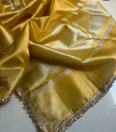 TISSUE SILK SAREE - LACE WORK