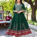 RAYON GOWN- DARK GREEN