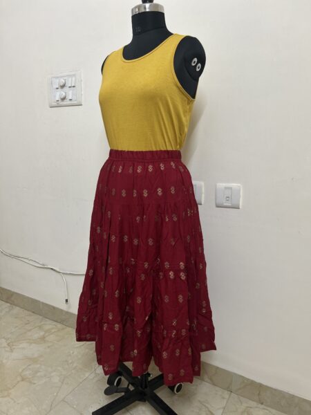 SHORT SKIRT COTTON - MAROON