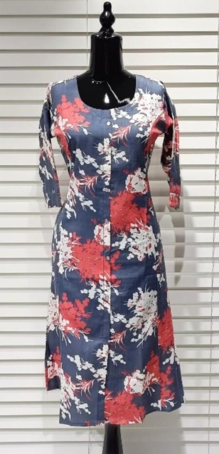 Z.GREY BOLD PRINT  KURTI