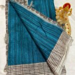 KOLKATA TUSSAR SILK  - DARK BLUE