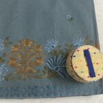 JASMINE EMBRODERY COTTON SAREE- BLUEISH ASH