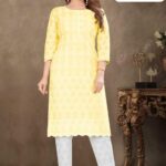 PURE COTTON KURTI- YELLOW