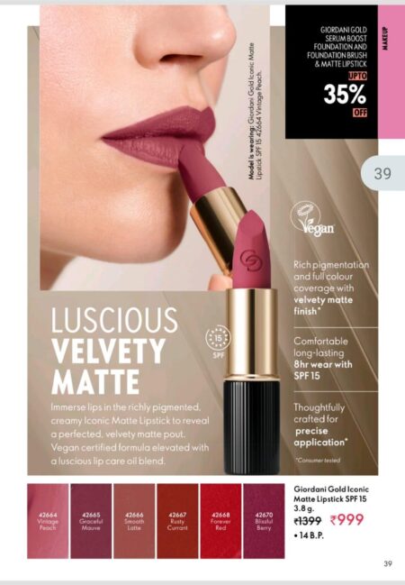 GIORDANI GOLD ICONIC MATTE LIPSTICK