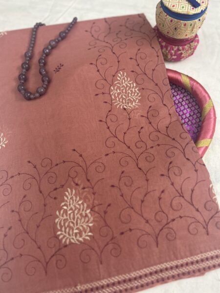 EMBROIDERY COTTON - LIGHT WINE PINK