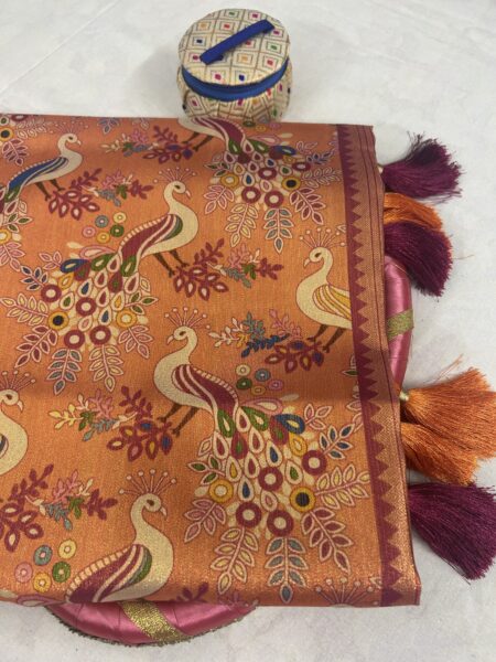 MEENAKSHI PATTU - DARK ORANGE GOLD