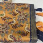 MEENAKSHI PATTU - LIGHT ORANGE  GOLD