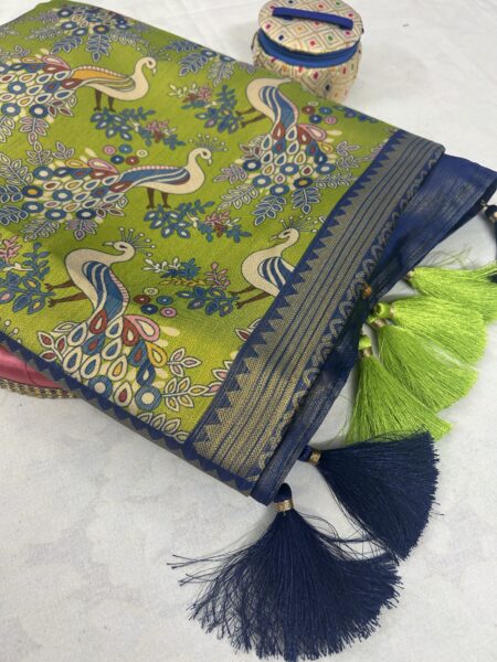 MEENAKSHI PATTU - LIGHT GREEN GOLD